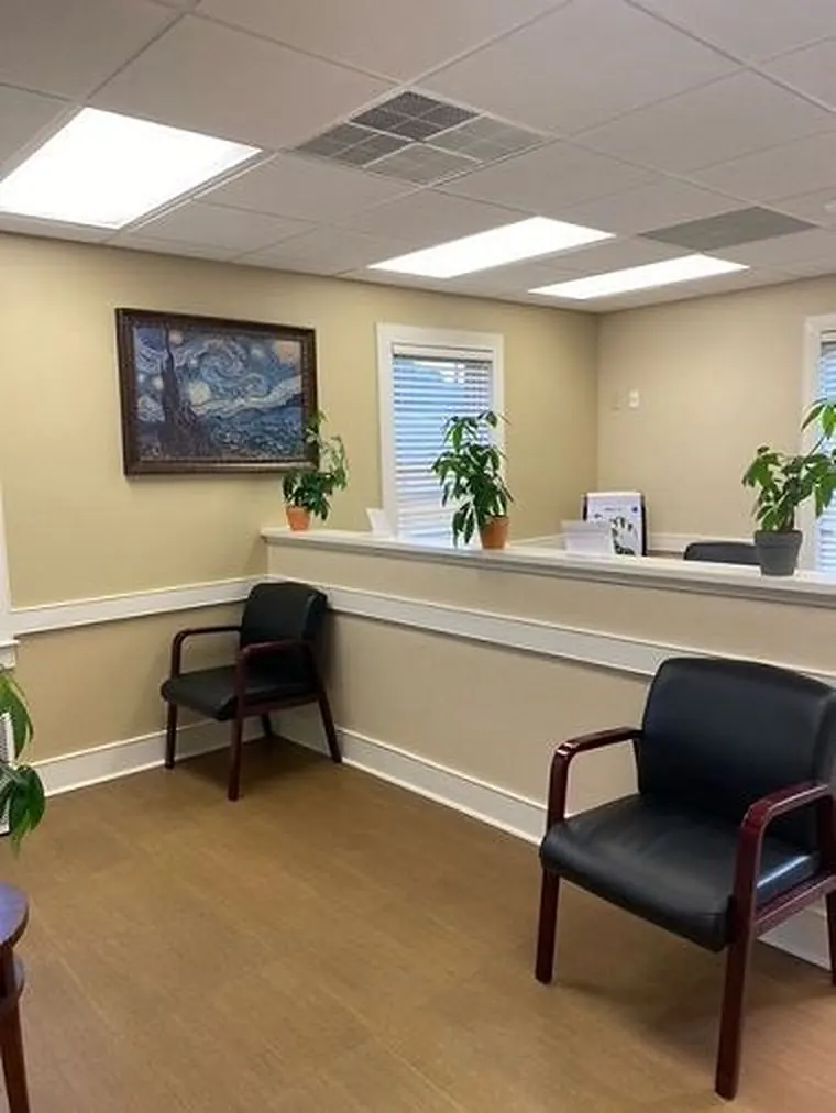 Seating in the lobby at the West Grove office